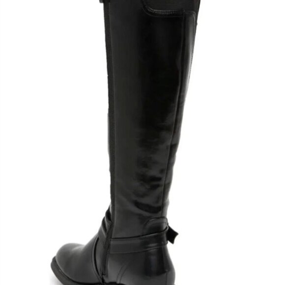 WANTED Bargen Tall Riding Boots Double Buckle Strap In Black 5.5 - Picture 2 of 6